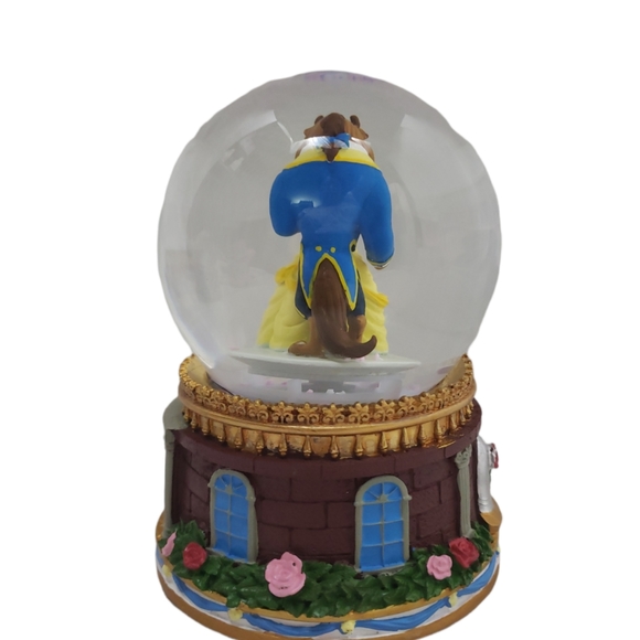 DISNEY Beauty and the Beast Tune "Beauty and the Beast"Waterglobe Snow Globe New - Picture 3 of 6